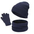 thumbnail image 3 of Conjunto de 3 piezas de gorro, bufanda y guantes de terciopelo para otoño e invierno para hombre y mujer, conjunto de varias piezas de punto grueso y cálido para exteriores para adultos, 3 of 6