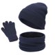 thumbnail image 3 of Conjunto de 3 piezas de gorro, bufanda y guantes de terciopelo para otoño e invierno para hombre y mujer, conjunto de varias piezas de punto grueso y cálido para exteriores para adultos, 3 of 6