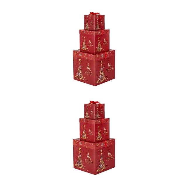 Bearachild Cajas de regalo de Navidad para niños, 3 uds., cajas de papel para vacaciones al aire libre, organizadores de dulces decorativos, Type1 NO1