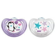 NUK Airflow Orthodontic Pacifier, 0-6 Months, Pink Penguin - 2 Counts