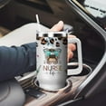 thumbnail image 4 of Gobelet d'Infirmière de 40 Oz avec Poignée et Paille - Tasse de Voyage à Double Paroi en Acier Inoxydable, Tasse Isolée Étanche pour Café - Cadeau Réutilisable pour Infirmières, 4 of 6