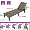 thumbnail image 3 of Uforic Outdoor Poly Resin Single Chaise Lounge, Light Brown Woodgrain Texture, Polypropylene Resin, 3 of 6