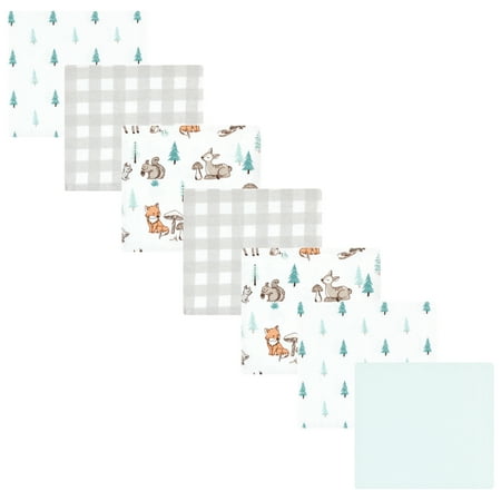 Luvable Friends Hudson Baby Flannel Receiving Blankets 7pk, Forest Animal Friends