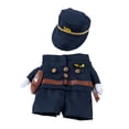 thumbnail image 2 of Funny Pilot Dog Costume, Standing Pet Uniform Outfit with Hat, Navy Blue Captain Suit with Belt Bag, Party Cosplay Apparel, for Small Medium Dogs Puppies Cats Photo Prop, 2 of 7
