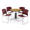 thumbnail image 4 of OFM  Oak 42-inch Square Mesh Base Table with 4 Plastic Multi Use Chairs, 4 of 5