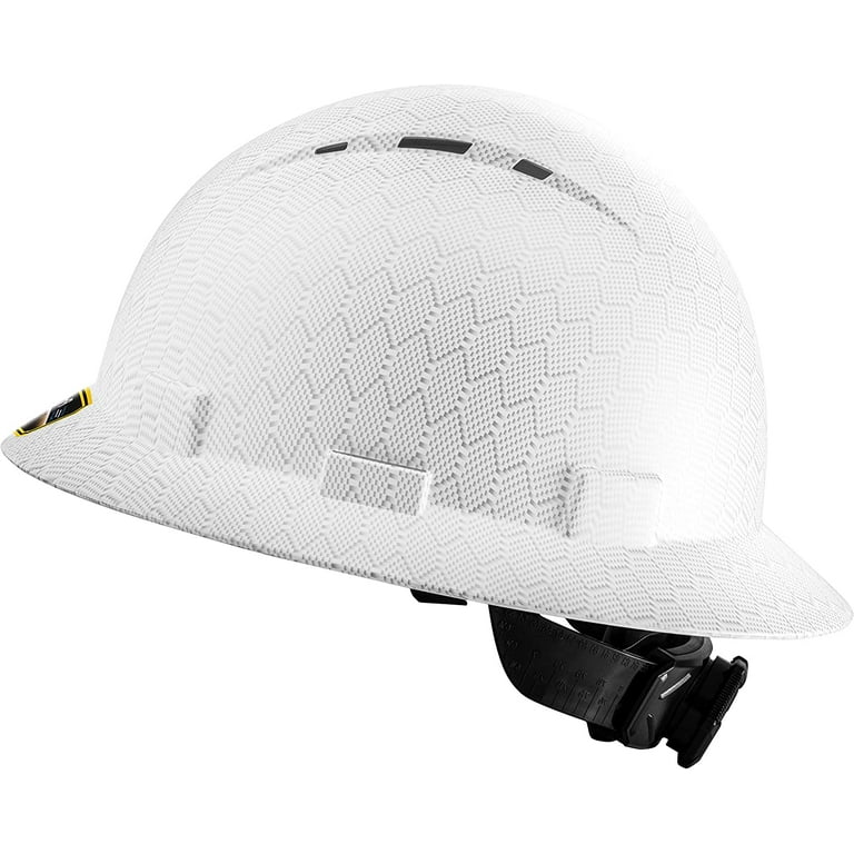 Full Brim Hard Hat Vented Construction White Safety Helmet OSHA Approv