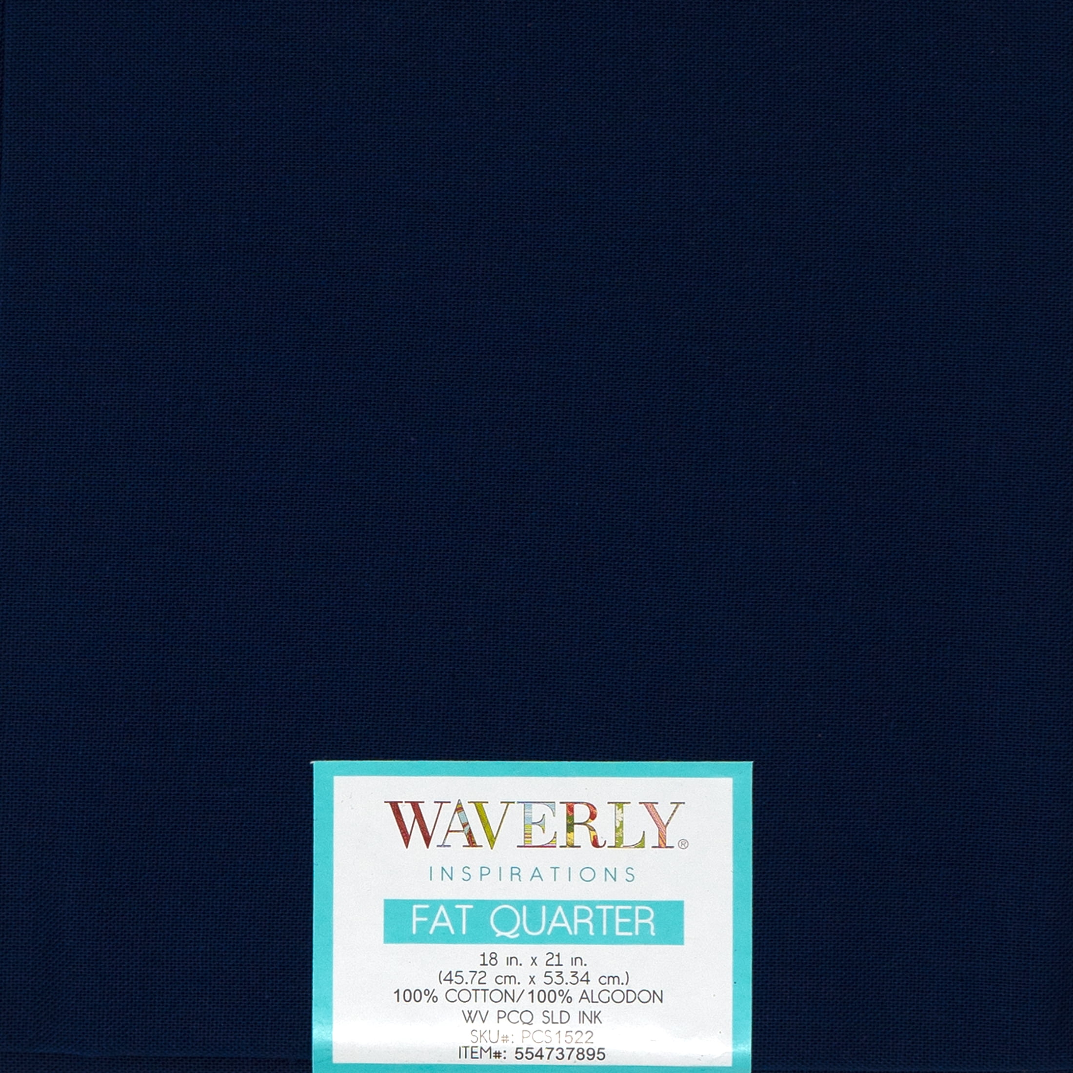 (4 pack) Waverly Inspirations 18" x 21" 100% Cotton Fat Quarter Solid Ink Print Quilting & Craft Fabric, 1 Each