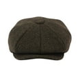 thumbnail image 4 of Men's Herringbone Tweed Wool Blend Newsboy Ivy Cap Snap Brim Gatsby Hat, 4 of 13