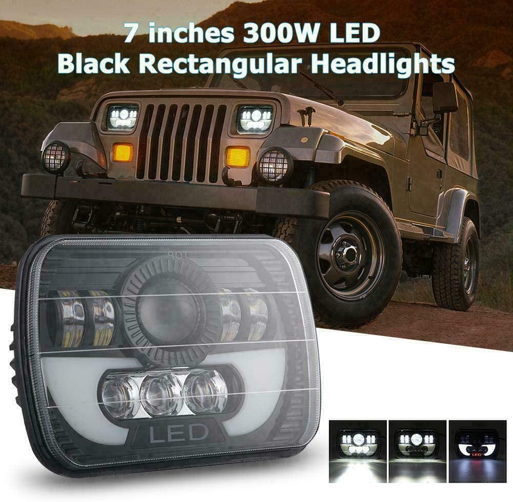 300W 7X6" 5x7" CREE LED Headlight DRL For Chevrolet Jeep Cherokee XJ Wrangler YJ 