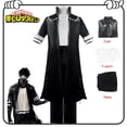 thumbnail image 2 of Disfraz de Cosplay de Dabi de Anime My Hero Academia, abrigo negro, camisa y pantalones, conjunto completo, uniforme, traje de carnaval, fiesta de Halloween para hombres adultos, 2 of 5