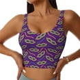 thumbnail image 2 of Haiem Carnival Masks and Beads Pattern Womens Sports Bra - U Neck Padded Low Impact Yoga Bra Workout Crop Top Gym Moisture-Wicking Workout Vest -X-Large, 2 of 9