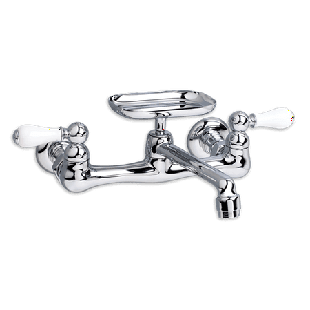 Chrome Wall Mount Bath Faucet American Standard Heritage Wall Mount 2-Handle Commerical Bathroom Faucet in Chrome ()