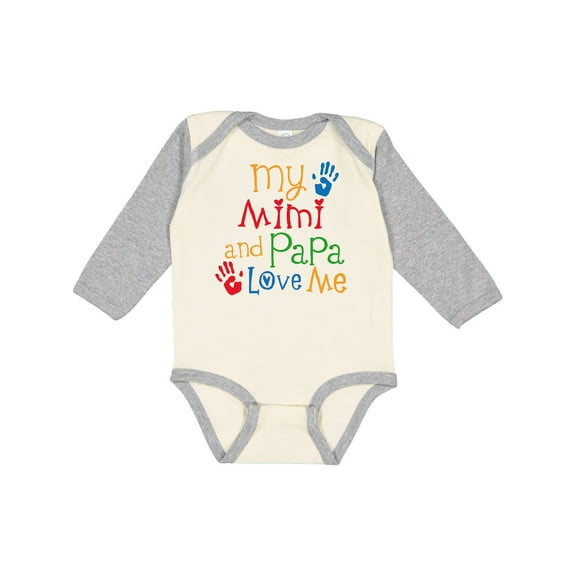 Inktastic Mimi and Papa Love Me Boys or Girls Long Sleeve Baby Bodysuit