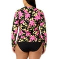 thumbnail image 6 of Hurley Women's UPF 50+ Long Sleeve Swim Sun Tee Shirt, Rashguard (Large Black (Pink Floral Hibiscus Garden)), 6 of 8
