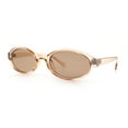 thumbnail image 4 of Trendy Retro Micro Oval Dad Fashion Plastic Sunglasses Peach - Brown, 4 of 8