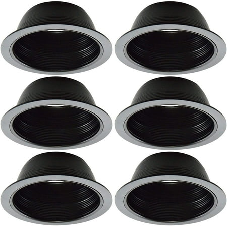 6" Inch Stepped Baffle Trim with 7.25 Inch Goof Plastic Ring, Use with ...