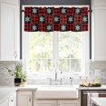thumbnail image 3 of Winter Snowflake Kitchen Curtains and Valances Set, Red and Black Plaid Rod Pocket Window Valance 18 Inch Window Curtain Panels for Living Room Bedroom Laundry, 27.5x24in, 3 Pieces, 3 of 7