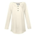 thumbnail image 6 of Womens Henley Tops Long Sleeve, Yigetop Long Sleeve Tops for Women Neck Casual Petite T Shirts Long Sleeve Tunic Tops for Women Beige L, 6 of 6