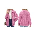 thumbnail image 3 of Chaqueta Suave y Cálida con Cremallera y Larga para Mujer Rosa Roja M, 3 of 7