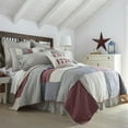 thumbnail image 2 of VHC Brands Hatteras Patch Patchwork Flax Cotton Linen Blend Bedding Pre-Washed Luxury King Quilt, Lux 120x105, Americana Red, 2 of 4