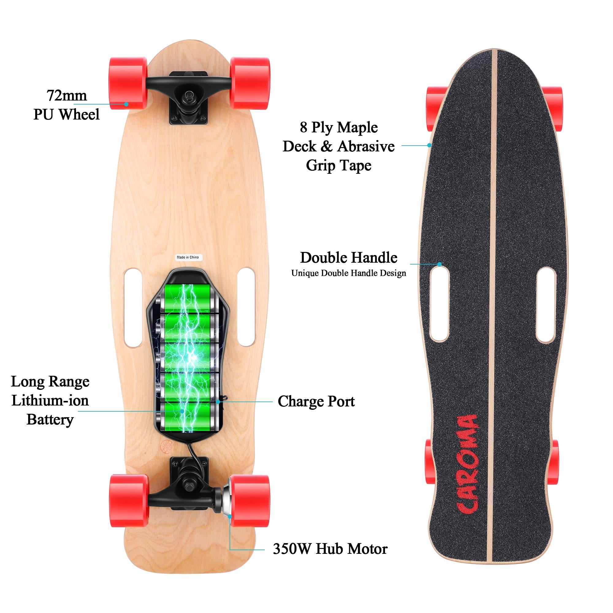 Details about   CAROMA Electric Skateboard Power Motor Cruiser Maple Long Board with Remote;~ 