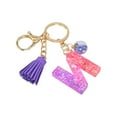 thumbnail image 1 of Hangs 2 Resin Glittering Letter Keychain Set—Stylish English Character Key Chain with Color Stitching Flowing Design for Fashion Accessories and Daily Use, 1 of 5