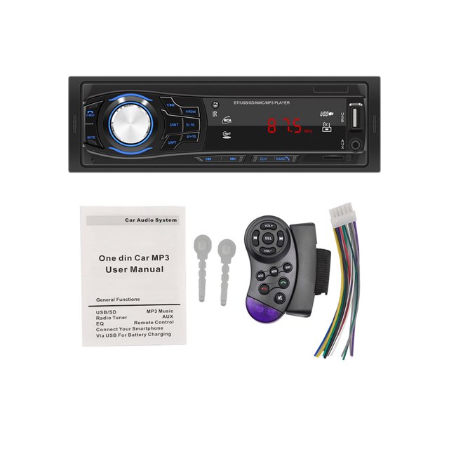 Reproductor Multimedia Para Coche Fm Receptor De Entrada Auxiliar Voz Clara Coche Bluetooth Autoradio Radio Estéreo Para Coche Bluetooth Receptor De Radio Para Coche Con Control Remoto 1428 12V matsuzay VI005092-00