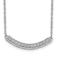thumbnail image 1 of Diamond2Deal Collier Barre Courbée en Or Blanc 10K Diamant pour Femmes 18 Pouces, 1 of 5