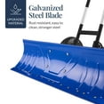 thumbnail image 5 of Best Choice Products 36in Galvanized Blade Hand Snow Pusher w/ 2 Wheels, Adjustable Handle, Blade Angle - Blue, 5 of 9