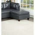 thumbnail image 3 of Leather Sectional Sofa, U-Shaped Convertible Modular Sofa Set with 2 Corner Wedges, 2 Armless Chairs and 2 Ottomans, Upholstered Couch with Wood Legs for Living Room Office, Black, 3 of 7