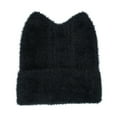 thumbnail image 5 of UJNDER Hats Women Knit Crochet Cute Plush Cat Hat with Ear Slouchy Knit Winter Warm Headwear Black, 5 of 5