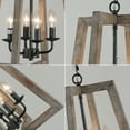 thumbnail image 7 of TOMIYA Farmhouse Light Fixtures Foyer Wood Chandelier for Dining Room, 4 Light Lantern Hanging Pendant Light for Kitchen Island Entryway, 7 of 7