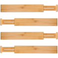 thumbnail image 2 of Utoplike Divisores de cajones Bambú ajustable (31,1-43,8 cm) Organizador de cajones Cocina Con resorte Cocina Cómoda Baño Dormitorio Bebé Cajón Escritorio (paquete de 4) Sistema de organización, 2 of 6