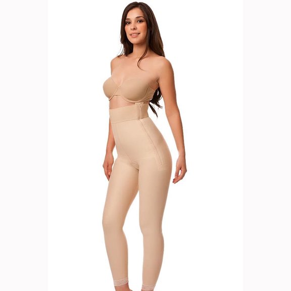Isavela GR07 High Waist Girdle With Zippers Length Ankle, Beige - 4XL