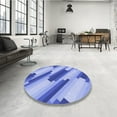 thumbnail image 4 of Ahgly Company Machine Washable Indoor Rectangle Transitional Jeans Blue Area Rugs, 2' x 5', 4 of 7