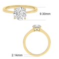 thumbnail image 5 of 3 Carat - Round Cut Lab Grown Basket Regular Shank Setting Solitaire Diamond Engagement Ring in 14K Yellow Gold(Ring Size: 6), 5 of 5