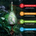 thumbnail image 5 of Exhart Pearlized Hand Blown Green Glass Twisted Flame  Powered Solar Powered Garden Stake with Metal Finial Detail, 36 inch (Decor for Home Patio, Outdoor Garden, Yard or Lawn), 5 of 7