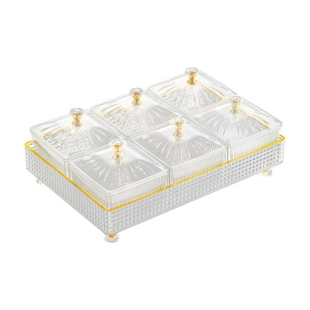 

Removable Serving Dishes Fruit Plate with Lid Fruit Plate Organizer Divided Serving Bowls Fruit Platter for Candy Dessert Fruit Veggies Nuts White 6 Grids