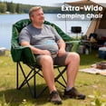 thumbnail image 4 of ABORON Oversized Camping Chair for Adults, Portable Folding Chairs with Ice Bag and Cup Holder, Padded Moon Chair for Outdoor, Camping, Picnic, Lawn and Tailgates, Supprts up to 500 lbs - Lime, 4 of 10