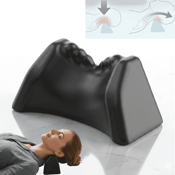 Posture Release Tool, Occipital Release Tool & Neck Stretcher, Cervical Traction Device with Acupressure Nodes for Tension Headache Relief, Neck & Shoulder Relaxer Pillow