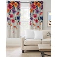 thumbnail image 2 of Watercolor Flowers Kitchen Curtains Country Pastel Spring Vine Florals Cafe Short Curtains for Bathroom Blackout Window Curtain Grommet Small Window Treatment Drapes for Bedroom Living Room 42"x45"x2, 2 of 9