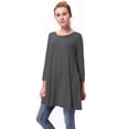 thumbnail image 3 of LELINTA Women Plus Size 3/4 Sleeve Tunic Tops Loose Basic Shirt, 3 of 5