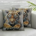 thumbnail image 3 of ONETECH Throw Pillow Cover Cute Animal Wild Feline Predator Watercolor Painting Pillow Case Decorative  Square Cushion for Home Couch Bed, 3 of 5