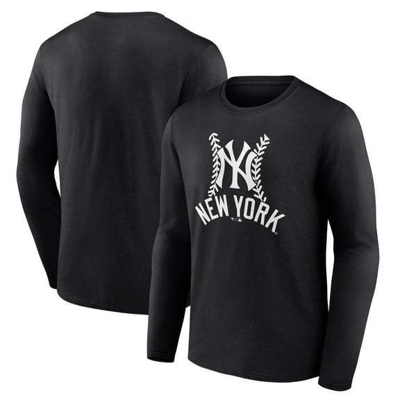 Men's Black New York Yankees Fastball Long Sleeve T-Shirt