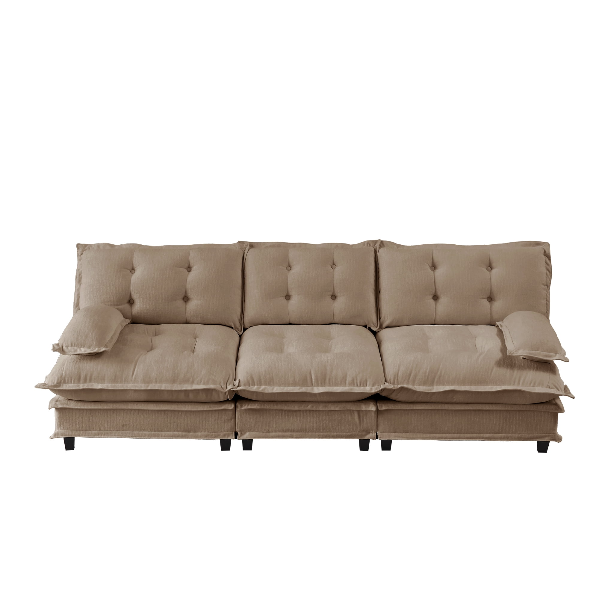 AISWORD 107" 3-Seater Modular Sectional Cloud Sofa, Chenille Fabric Deep Seat Couch with Lattice Decored Cushions