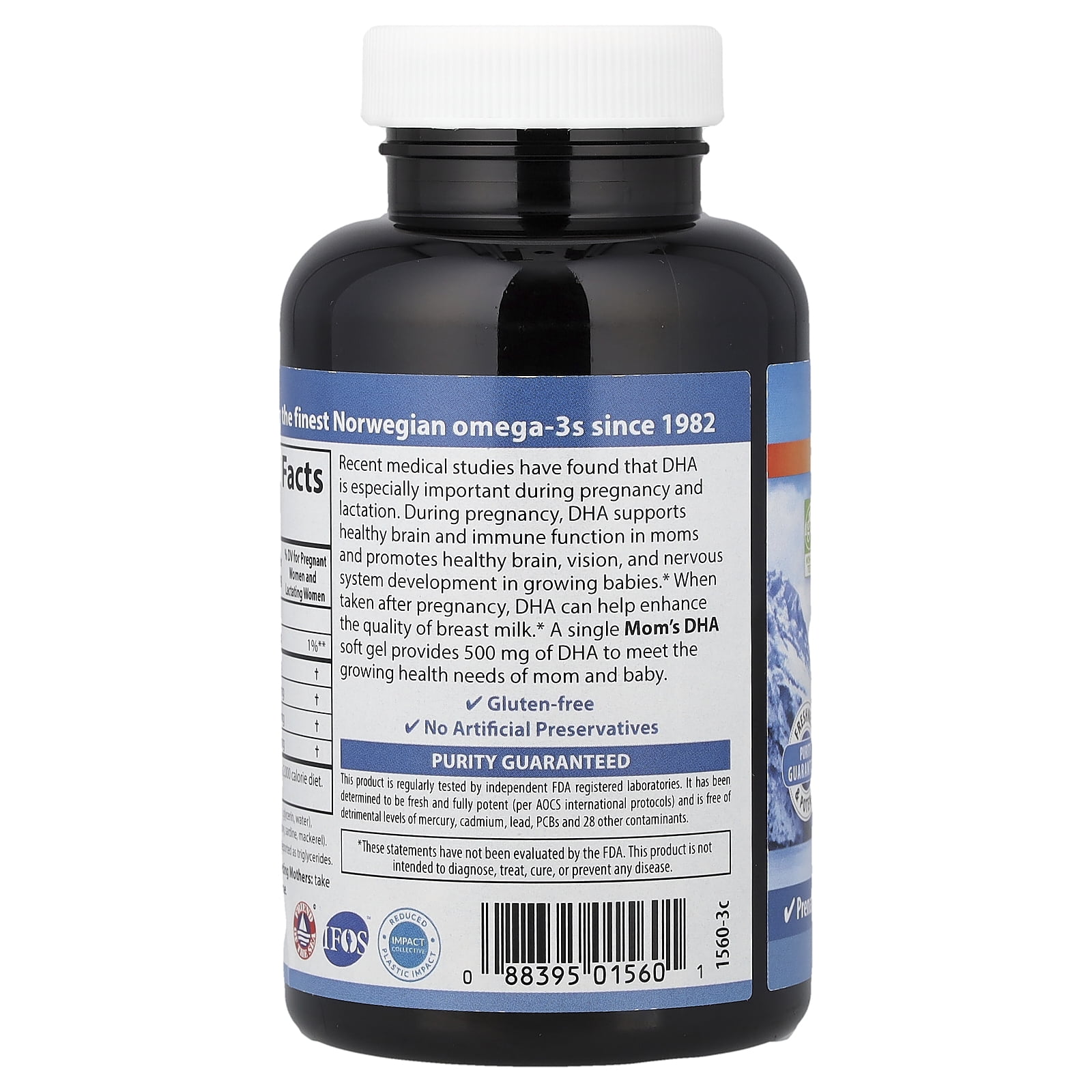 Carlson Mom's DHA, 500 mg, 60 Soft Gels