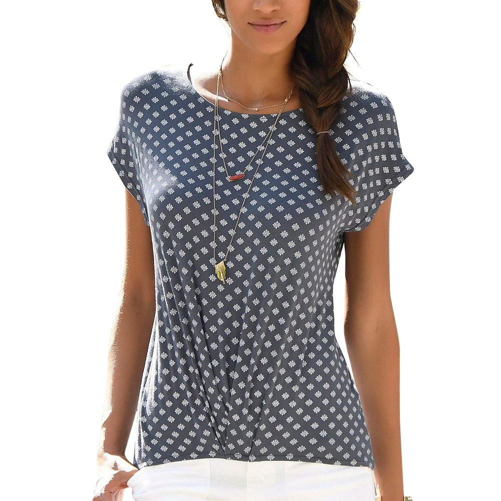 Women Casual Short Sleeve Polka Dot 