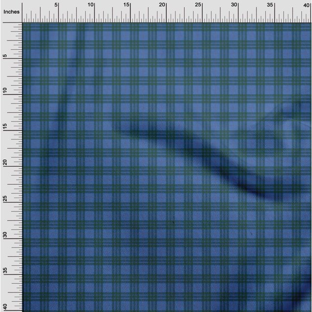 oneOone Viscose Chiffon Fabric Tartan Check Print Fabric BTY 42 Inch Wide