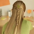 thumbnail image 6 of 10pcs cute star mini hairpin with side clips for women's hair accessories Y2K hair accessories-Mustard green, 6 of 6