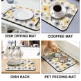 thumbnail image 4 of Washable Rubber Sunflower Cute Floral Dish Drying Mats for Kitchen Counter Home Large Coffee Bar Pad Accessories and Decor for Utensils Stemware 19.5''x12'', 4 of 6